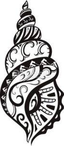 tatuaje maoríe conchas