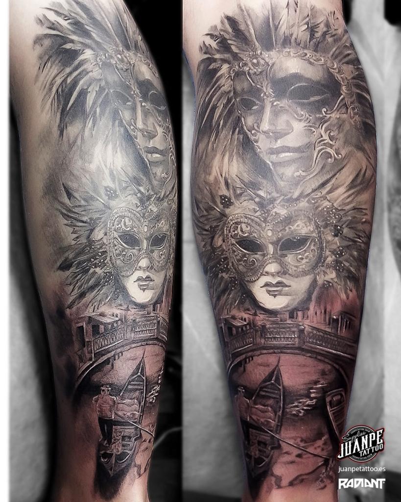 tatuaje-realismo-mascaras-venecia-juanpetattoo